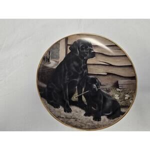 FRANKLIN MINT PLATE Labrador- “LIKE FATHER, LIKE SON” 8" NO. HE3262